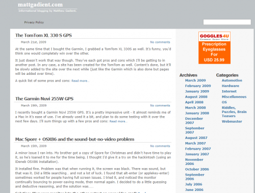 mattgadient.com en 2009