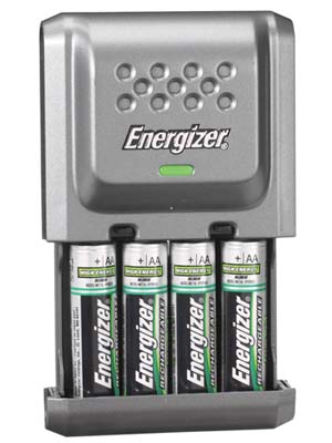 Energizer CHDCWB-4 Compact Charger with 4 AA NiMH Rechargeable Batteries
