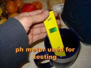 pH meter used for testing
