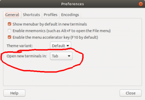 Ubuntu Terminal Setting up Tabs 1