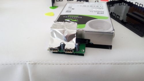 Shucking the Seagate Backup Plus 10TB - drive removed (dual usb side)