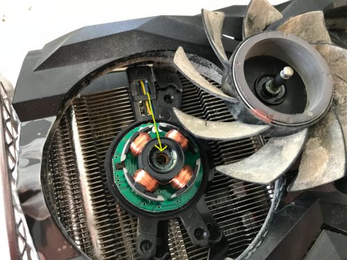 Zotac GeForce 1660 Super fan Repair oil location