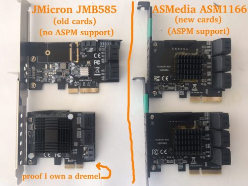 JMicron JMB585 im Vergleich zu ASMedia ASM1166